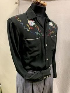 50s 60s 刺繍 ボーリングシャツ 芯なし ふくろぬい ヴィンテージ