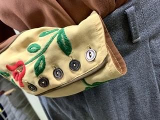 オーナー私物) 40s 50s ツートーン 切替 カラフル 刺繍 オーナー私物) 40s 50s ツートーン 切替 カラフル 刺繍