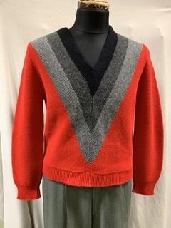 50s 赤黒 Vネック セーター ニット ヴィンテージ 1950年代