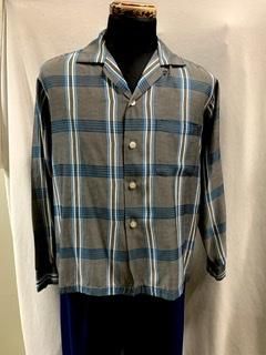 50s CONCLO 黒シルバー 光沢 ロカビリーシャツ ヴィンテージ