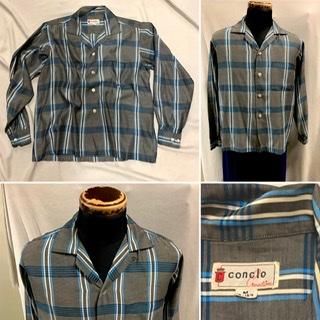 ビンテージ 50s スカル 白黒 レーヨンシャツ vintage ロカビリー ビンテージ 50s 黒 レーヨンシャツ vintage ロカビリー