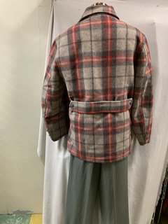 40s 50s 背中ベルト　ウール　ジャケット　バックベルト　ヴィンテージ　woolrich ウールリッチ　1950年代　ハーフコート　コート　 ウールコート　ウールジャケット - 古着屋サマンサ