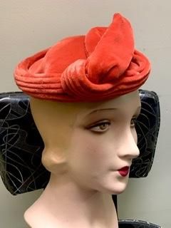 USA 60s 60's ヴィンテージ  ベレー 帽子 ベルベット ゴブラン 40s 50s 変形 ベレー 帽子 ヴィンテージ ハット ヘッドドレス