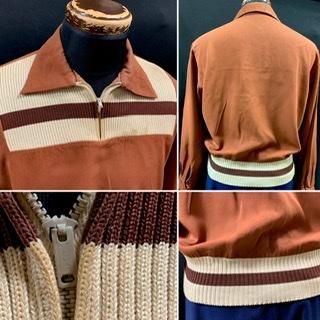 50s ツートーン切替 ハーフジップ プルオーバー リブシャツ 50s ツートーン切替 ハーフジップ プルオーバー リブシャツ