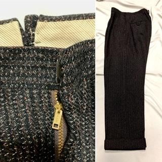 50s 黒 ネップ カスリ スラックス パンツ ヴィンテージ 50s 黒 ネップ カスリ スラックス パンツ ヴィンテージ