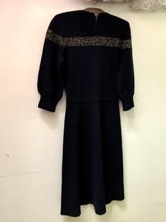 古着 アンティーク ビンテージ 70s ニットドレス ワンピース レディース 古着 70s USA製 GUNNE SAX 小花柄 フリル レース