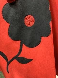 50s 赤黒 サーキュラースカート スカート フェルトスカート