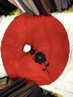 50s 赤黒 サーキュラースカート スカート フェルトスカート