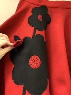 1950s vintage ヴィンテージ　レア　フェルト　サーキュラー　スカート 50s 赤黒 サーキュラースカート スカート フェルトスカート