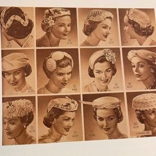 50s ピンク 帽子 ハット ヘッドドレス ヘッドピース