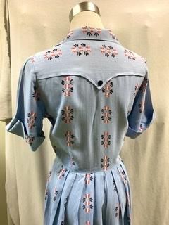 USヴィンテージ　レーヨンワンピース　ウエスタン 40s 50s ウエスタンふう レーヨンワンピース シャツドレス シャツ