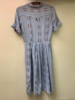 USヴィンテージ　レーヨンワンピース　ウエスタン 40s 50s ウエスタンふう レーヨンワンピース シャツドレス