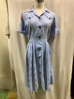 40s 50s ウエスタンふう レーヨンワンピース シャツドレス シャツ