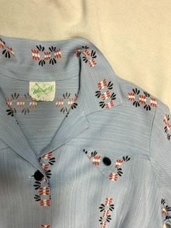 USヴィンテージ　レーヨンワンピース　ウエスタン 40s 50s ウエスタンふう レーヨンワンピース シャツドレス