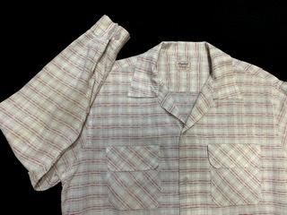 50s 赤グレー カスリネップ かすり 長袖シャツ シャツ 50s 赤グレー カスリネップ かすり 長袖シャツ シャツ