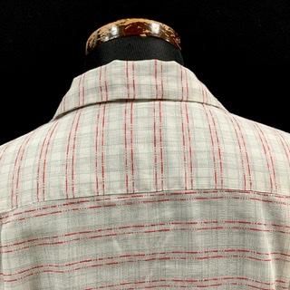 50s 赤グレー カスリネップ かすり 長袖シャツ シャツ