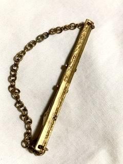 20s 30s アールデコ 十字に彫刻 40s チェーンつき ネクタイピン