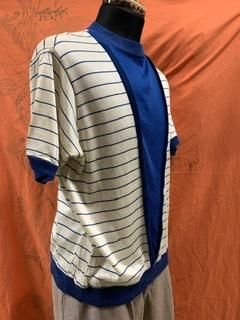 美品USA製60s〜70s ヴィンテージ　半袖サマーニット　ツートーン デッドストック USA製 60s ビンテージ ボーダーサマーニット