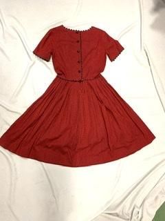 50s 赤黒ワンピース ヴィンテージ 1950年代 Dallas ダラス