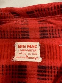 50s 60s sears マチ付き ネルシャツ ビッグマック 50s 60s BIGMAC 赤黒 プリントネル ロカビリー マチつき