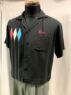 50s ダイヤ柄 黒 ボーリングシャツ キングルイ King Louie 50s ダイヤ柄 黒 ボーリングシャツ キングルイ King Louie