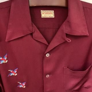 40s 50s マクレガー ギャバシャツ 渡り鳥 刺繍 ロングポイント 40s 50s マクレガー ギャバシャツ 渡り鳥 刺繍 ロングポイント