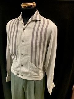 50s 60s イタリアンカラー プルオーバー シャツ ギャバシャツ