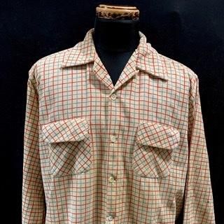 50s 当時モノ プリントコーデュロイ トリコロール シャツ 50s 当時モノ プリントコーデュロイ トリコロール シャツ