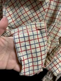 50s 当時モノ プリントコーデュロイ トリコロール シャツ
