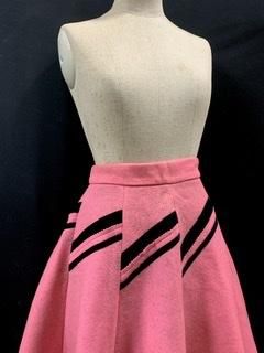 50s ギザギザ ピンク✖️黒 サーキュラースカート ヴィンテージ