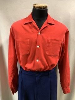 50s 赤 オープンカラーシャツ ヴィンテージ シャツ 長袖シャツ 50s 赤 オープンカラーシャツ ヴィンテージ シャツ 長袖シャツ