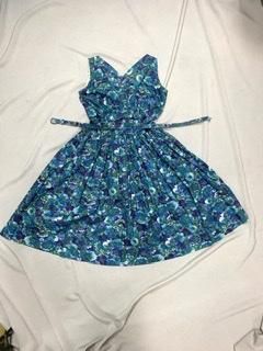 50s ベルトつき ブルー 青 ドレス ヴィンテージ 1950年代 50s ベルトつき ブルー 青 ドレス ヴィンテージ 1950年代