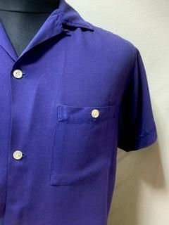 50s 紫 ナス紺 ボーリングシャツ ギャバシャツ レーヨンシャツ 50s 紫 ナス紺 ボーリングシャツ ギャバシャツ レーヨンシャツ