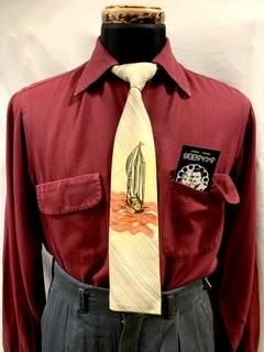 ビンテージ40's○Pilgrimホースハンドペイントネクタイ
