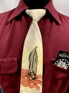 ビンテージ40's○Pilgrimホースハンドペイントネクタイ