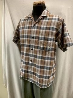 50s National カスリ ロカビリーシャツ ヴィンテージ コットン 半袖