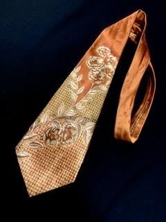 40s ブロンズ セピア色 ゴールド ネクタイ ヴィンテージ 1940