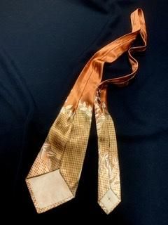 40s ブロンズ セピア色 ゴールド ネクタイ ヴィンテージ 1940年代 光沢