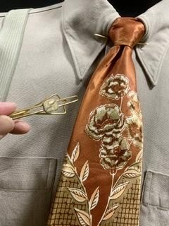 40s ブロンズ セピア色 ゴールド ネクタイ ヴィンテージ 1940年代 光沢