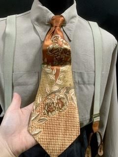 40s ブロンズ セピア色 ゴールド ネクタイ ヴィンテージ 1940年代 光沢