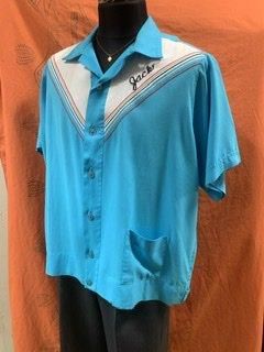 50s King Louieキングルイ レーヨン ボウリングシャツ 黒 S