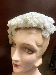 50s ヘッドピース ヘッドドレス ヴィンテージ 1950年代 白