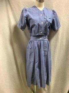 30s 40s パフスリーブ ワンピース ヴィンテージ シャツドレス シャツ