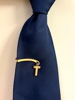 50s 揺れるネクタイピン ヴィンテージ 十字架ふう ゴールド