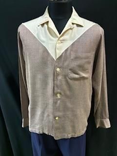 50s V字切替 ツートーン カスリ ロカビリーシャツ ヴィンテージ 1950