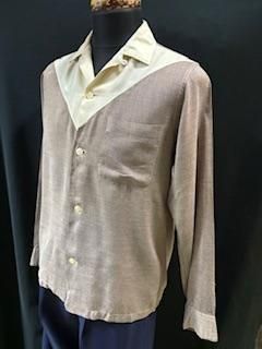 50s V字切替 ツートーン カスリ ロカビリーシャツ ヴィンテージ 1950