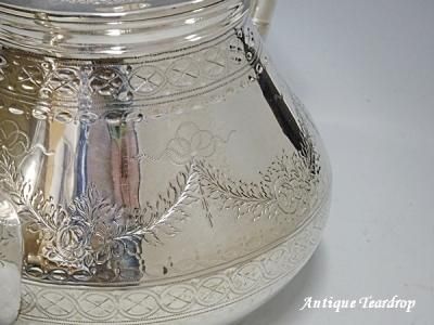 逸品　純銀巻ティーポット花図紋ラージポット　アールデコ　フリードリヒヴィルヘルム 2.jpg