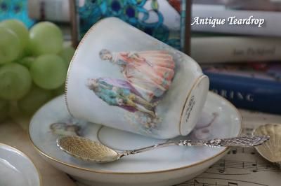 フランスパリ窯、ティーセット 稀少 19世紀 パリ窯 シノワズリ ティーセット - 薔薇と天使のアンティーク