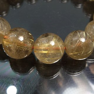 天然石 ゴールドルチルクォーツ 13.5mm ブレスレット rut13.5002