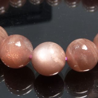 天然石 オレンジピンクムーンストーン 9.5mm ブレスレット moo09.5001op